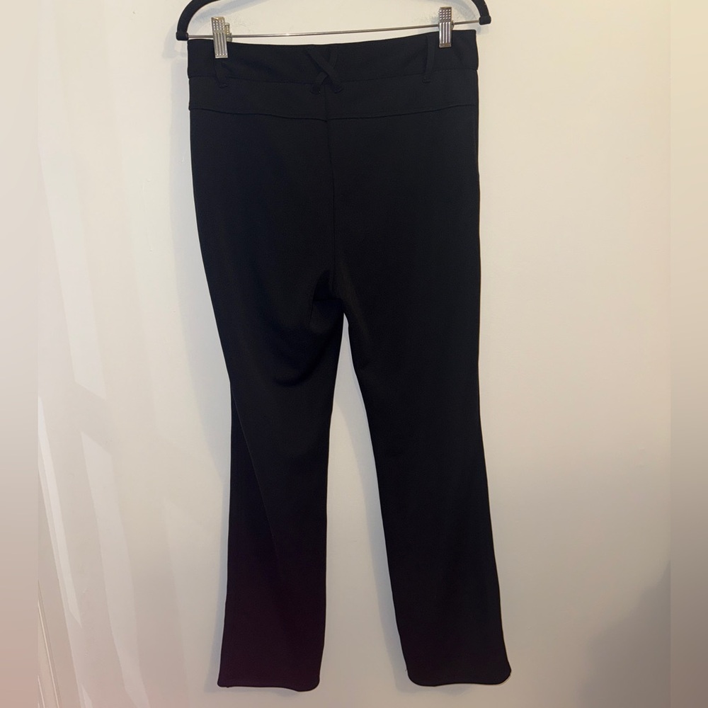 Anthropologie Black Slim Boot Pants with Ankle Zippers | Stretch Dress Trouser M - Picture 7 of 13